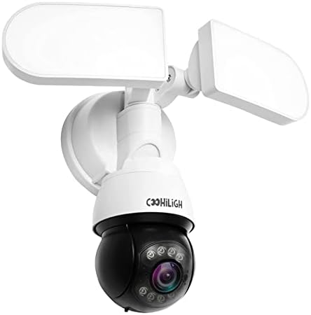 COOHILIGH Security Floodlight Camera,5MP, Wired Flood Light Camera Outdoor with Motion Sensor Cam.1600 Lumens, Color Night Vision, 2-Way Talk,IP65 Waterproof,Siren Alarm.