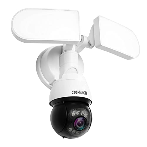 Coohiligh Security Floodlight Camera,5Mp, Wired Flood Light Camera Outdoor With Motion Sensor Cam.1600 Lumens, Color Night Vision, 2-Way Talk,Ip65 Waterproof,Siren Alarm. #TOP21