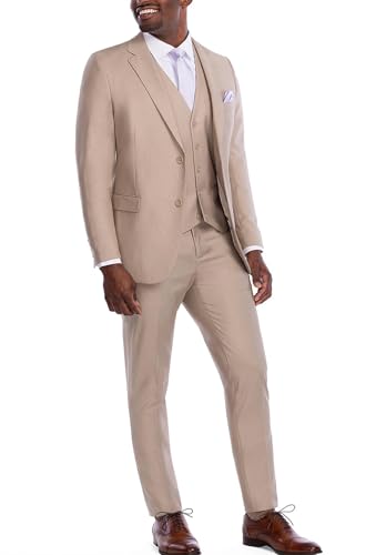 Men's 3 Piece Suits Tuxedo Single Breasted 2 Button Slim Fit Formal Business Jacket Vest Pants for Wedding Dinner4