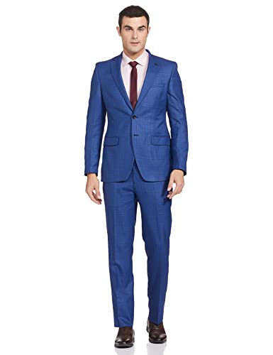 Image of Raymond Wool Blend Men's Full Sleeve Contemporary FIT Dark Blue Formal Suit