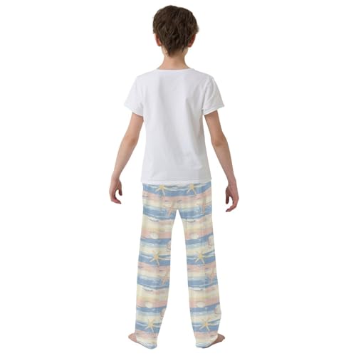 Pajama Bottoms, Pajamas Long Pant Seashells Lounge Wear Casual Colorful Striped Sleep Pants Soft Pjs Sleepwear3