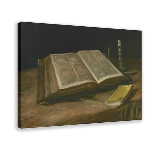 Toile Van Gogh Nature morte avec la Bible décoration murale salon chic