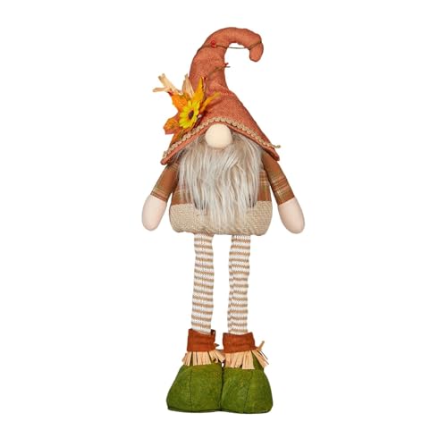 GNOME mit ausziehbaren Beinen, Herbstdeko Wichtel mit Ausziehbaren Beinen, Herbstgnom im Stehen, Stehende Zwerge zum Erntedankfest, 50cm Autumn Dekoration Plüsch Figuren
