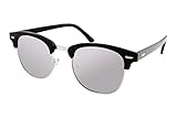 FEISEDY Retro Polarized Half Frame Sunglasses Men Women Silver B2250