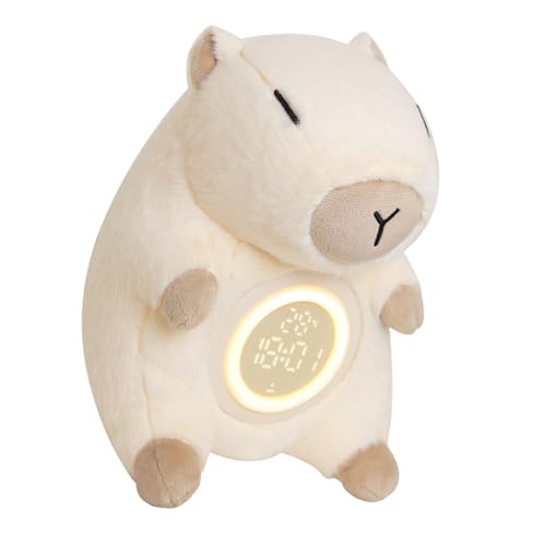 Reloj despertador digital pequeño de peluche con diseños Kapibala, recargable por USB, luz nocturna, para decoración de habitación infantil