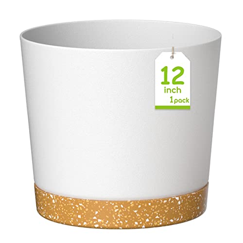 Zmtech Maceta De 30 Cm, Maceta De Plástico Con Agujeros De Drenaje Para Plantas Suculentas, Hierbas, Orquídeas, Menta Y Otras Plantas De Jardín Blanco Zmtech Maceta De 30 Cm, Maceta De Plástico Con Agujeros De Drenaje Para Plantas Suculentas, Hierbas, Orquídeas, Menta Y Otras Plantas De Jardín Blanco