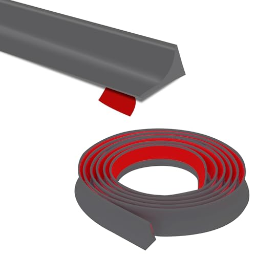 Image of Shower Threshold Water Dam,Walk in Shower Water Guard, Shower Dam Water Barrier Bathroom Sink Splash for Dry And Wet Separation Caulk Seal Strip Edge Trim (78Inch, Gray)