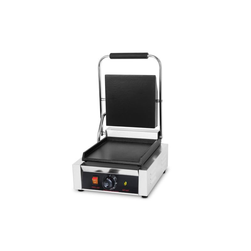 Grill de Contact Professionnel Plaques Lisses - 2200W - 300°C - Inox - Panini & Snack