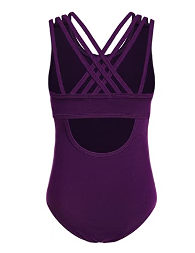 Image of Arshiner Girls Ballet Leotards Dance Gymnastic Outfits Crisscross Straps Sleeveless Tank Dancewear