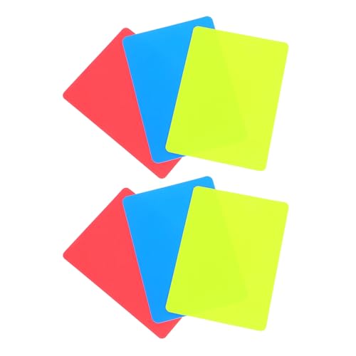 SUPVOX Juego De 6 Tarjetas De Árbitro Profesional De Fútbol En PVC con Colores Rojo Amarillo Y Azul para Competición Deportiva Y Árbitros Oficiales