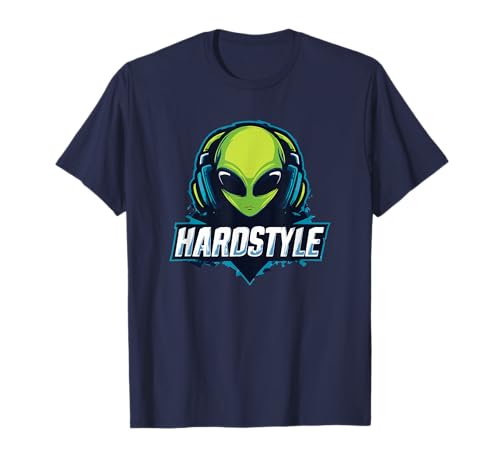 Hardstyle Alien Kopfhörer Motiv T-Shirt