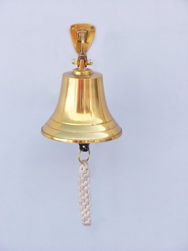 Hanging Ship's Bell Size: 6" H X 4" W X 4" D, Finish: Brass #TOP3