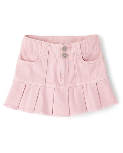The Childrens Place Girls Everyday Denim Skirts and Skorts Rose Mist Skort 8