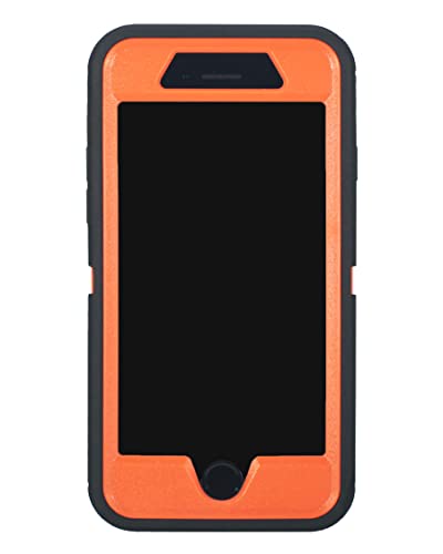 Hand-E Muscle Series Belt Clip Case For Apple Iphone 7 / Iphone 8 / Iphone Se “2020” (4.7”) 2-In-1 Protective Defender W Screen Protector & Holster & Kickstand/Shock & Drop Proof – Camouflage/Orange #TOP3