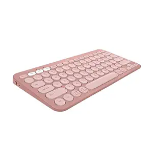 (Refurbished) Logitech Pebble Keys 2 K380s, Multi-Device Bluetooth Wireless Keyboard with Customisable Shortcuts, Slim and Portable, Easy-Switch for Windows, macOS, iPadOS, Android, Chrome OS - Tonal Rose