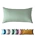 SALAD HOUSE Kissenbezug 40 x 80cm, 400TC 100% Baumwolle Satin Superweicher Kopfkissenbezug Kissenhülle Ägyptische Extra-Langstapeliger Pillowcase (Mint Green mit Reißverschluss)