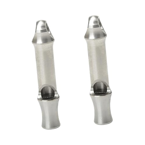 VANZACK 2pcs Metal Craft Whistle for Hiking Emergency Outdoor Survival Small Titanium Whistle Keychain