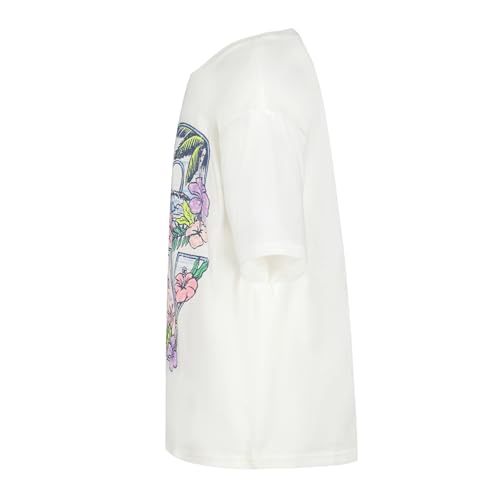 Image of Roxy Girls' Short Sleeve Oversized Fit Logo Tee, Crew Neck Graphic T-Shirt, Soft & Comfortable