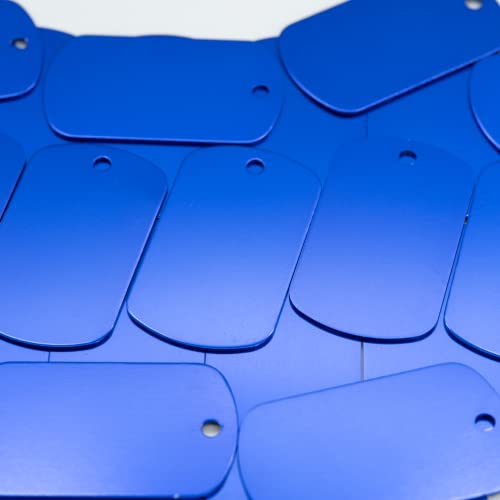 Image of StayMax Aluminum Blank Tags Stamping Blanks 25 Pack (Blue)