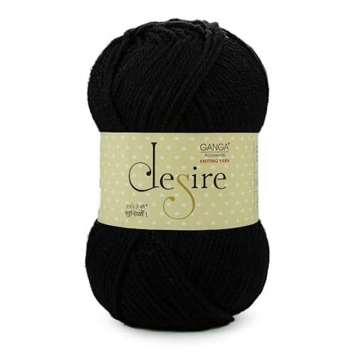 Image of Ganga Acrowools Acrylic Desire Hand Knitting and Crochet Yarn. Pack of 1 Ball - 100Gms. Shade No - (Des03)