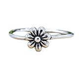 925 Sterling Silver Daisy Ring, Bohemian Jewelry, Little Flower Ring, Daisy I Pick You Ring, Thumb Silver Ring, Friendship Ring Women, 925 Silver Rings, Minimalist Sunflower Ring, Wedding Gift