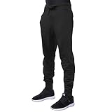 Hat and Beyond Mens Basic Fleece Jogger Pants Black XL