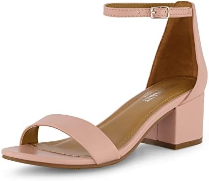 CUSHIONAIRE Alba Mid Block Heel Dress Shoes for Women – Open Toe ...