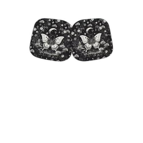 Image of Gothic Butterfly Car Windshield Sun Shade Foldable 2-Piece Car Windshield Sunshades Window Shades Cover Sun Visor Shield for Most Sedan Truck SUV Auto Interior Protector