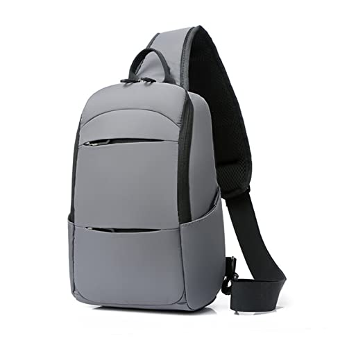 Bolsos para hombres nylon impermeables, mochila de pecho tipo messenger con USB