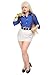 DAZCOS Women's Cosplay Costume Slim Shirt Skirt with Tie Suspender Glasses (X-Large)