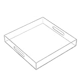 Clear Sturdy Acrylic Serving Tray with Handles-12x12Inch-Serving...