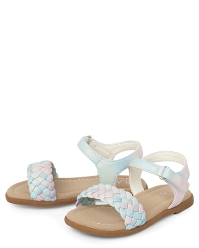 Image of The Children's Place Baby Girls' Baby Girls and Toddler Flat Sandals With Adjustable Ankle Strap
