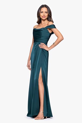 Image of Betsy & Adam Women's Long Sleeve Raised Floral Lace Midi Length Dress
