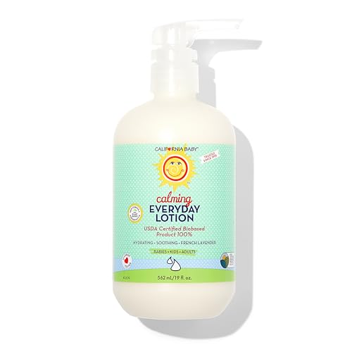 Image of California Baby Calming Lotion | 100% Plant-Based Moisturizer | Lavender Baby Lotion | Face Moisturizer For Dry Skin | Hypoallergenic | 19 oz / 562 mL