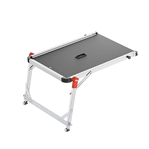 Hailo TP2 Pro Treppenpodest - Arbeitsplattform für Hailo-Leitern bis 4 Stufen - mit stabilem Rahmen aus Aluminium, belastbar bis 150 kg - Gewicht: 9 kg - Silber