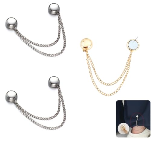 DraCra 3 Pack Magnet Clothing Pins Hijab Magnets with Decorative Metal Chain Magnetic Clothing Clips Magnetic Brooch Stay in Place for Scarf Muslim Sleeves Shirts Headscarf Shawl Cardigan Cuff Hem by DraCra - Used condition - Image 8