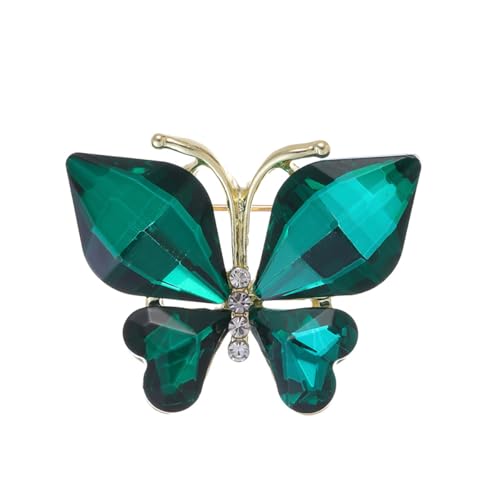 Image of Rhinestone Butterfly Brooch Pin for Women Clear Crystal Insect Colorful Birthstone Cartoon Brooches Lapel Pins Dress Accessories Elegant Christmas Theme Party Animal Jewelry