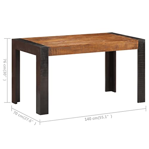 Table à manger en bois massif rectangulaire style industriel manguier brut