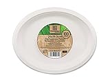 Tessera Bio Products QA130B Zuckerrohrplatte, Oval, Weiß, 25cm Länge, 19.5cm Breite, 100 Stück