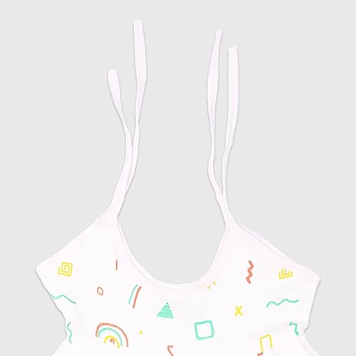 Image of Kidbea Muslin Frock for Baby Girls | Cotton Dress for Newborn Babies | Sleeveless, Tie-Up Shoulders Summer Wear Clothes