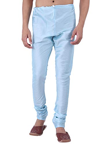 Image of HUZUR Men Pyjama,Churidar,Bottom wear,Silk Blend,Regular Fit,Wedding,Party,Festival,Family Funcation,White,Gold,Pajama