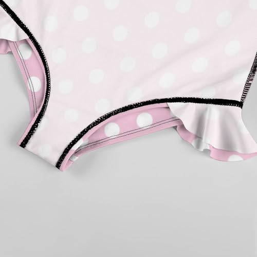 Image of Girls One Piece Swimsuit Polka Dots Ruffles Swimwear Bathing Suits 3-12 Years