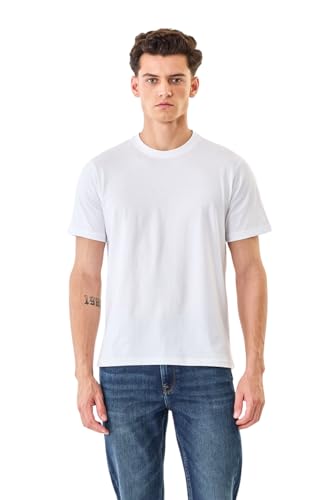 Image of SNITCH Men T-Shirt | Minimalist Regular Fit & Short Sleeve Styling | 100% Breathable Cotton Casual Wear T-Shirt & Durable Knit Plain Weave Everyday Summer Essential