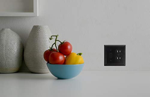 Image of Henne Bery Sunken Pearls Heavy Duty Decorative Wall Plate Switch Plate Outlet Cover (Toggle /Duplex, Matte Black)