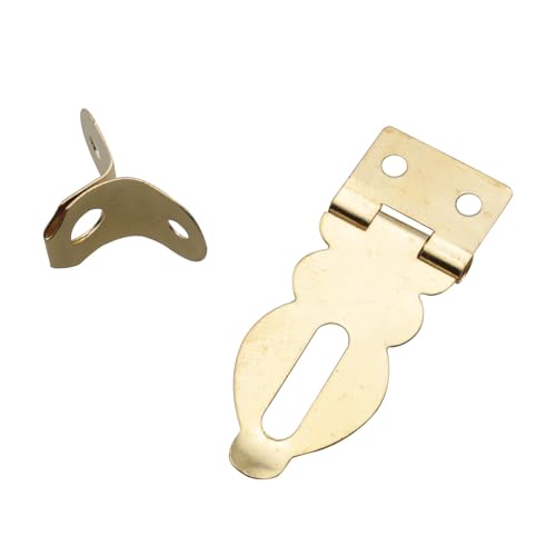Image of TAODAN 6PCS Solid Brass Padlock Hasp with Screws 27x19mm Mini Decorative Hasp Handbag Buckle Locking Clasp for Vintage Wooden Boxes Heavy Duty Wooden Boxes Jewelry Gift Boxes Tool Boxes