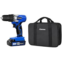AVID POWER 20V MAX Lithium lon Cordless Drill Set with Battery and Charger, 3/8-Inch Keyless Chuck, 16 Position, 22pcs Drill Bits, bundle with Storage Tool Bag Blue