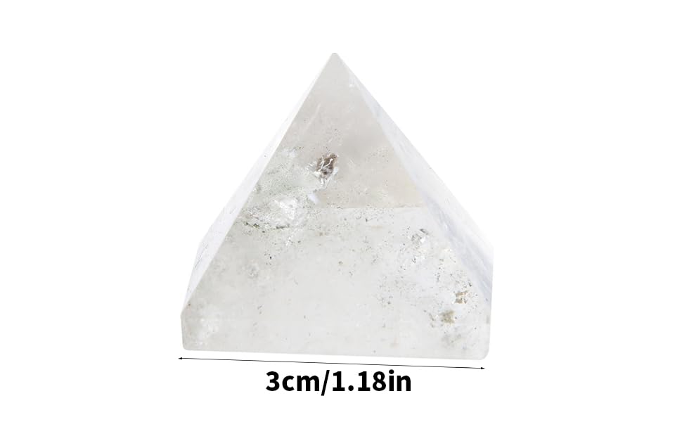 Leku Natural Crystal Mini Pyramid 3×3×1cm Crystal Stone Transparent Pure White Sculpture Pyramid for Room Decor Spiritual Gifts - Image 2