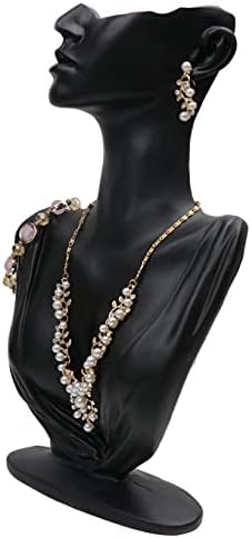 Homeanda Black Resin Necklace Pendant Chain Earring Jewelry Jewellry Bust Mannequin Organizer Holder Stand Photograph Prop for Necklace, Best Gift