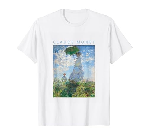 Claude Monet Camiseta Divertida, Arte, sombrilla, impresionismo, Pintura, Hombres, Mujeres, Ropa Divertida, Arte, Regalo, Pintura al óleo Camiseta, Hombre, Blanco, M