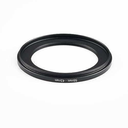Image of 58mm to 43mm Step-Down Ring Filter Adapter,for All Brands UV ND CPL, Metal Ring Step-Down Rings Adapter Filter (58mm-43mm)